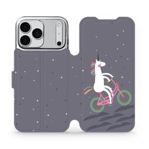 Flipové pouzdro Mobiwear - Apple iPhone 17 Pro Max - V024P Jednorožec na kole