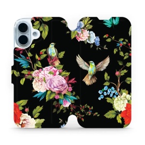 Flipové pouzdro Mobiwear - Apple iPhone 17 - VD09S Ptáčci a květy