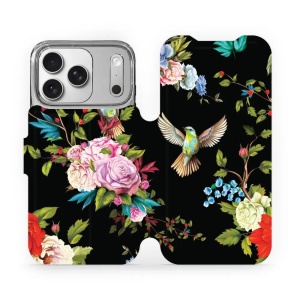 Flipové pouzdro Mobiwear - Apple iPhone 17 Pro - VD09S Ptáčci a květy