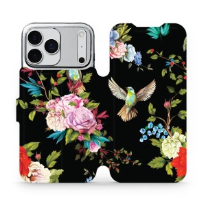 Flipové pouzdro Mobiwear - Apple iPhone 17 Pro Max - VD09S Ptáčci a květy