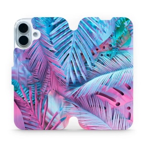 Flipové pouzdro Mobiwear - Apple iPhone 17 - MG10S Fialové a modré listy