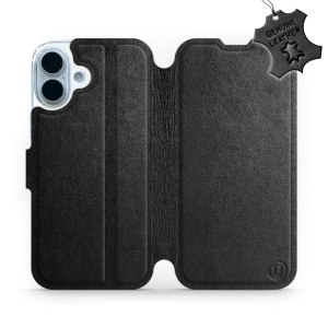 Kožené flip pouzdro Mobiwear - Apple iPhone 17 - Černé