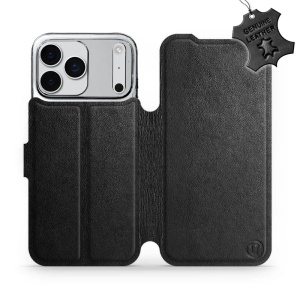 Kožené flip pouzdro Mobiwear - Apple iPhone 17 Pro Max - Černé