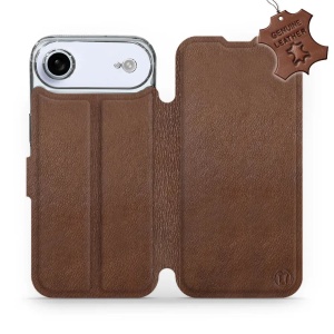 Kožené flip pouzdro Mobiwear - Apple iPhone Air - Hnědé - VÝPRODEJ