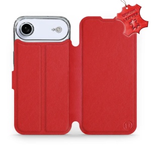 Kožené flip pouzdro Mobiwear - Apple iPhone Air - Červené