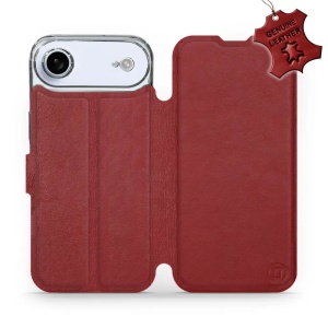 Kožené flip pouzdro Mobiwear - Apple iPhone Air - Tmavě červené