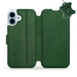 Kožené flip pouzdro Mobiwear - Apple iPhone 17 - Zelené 