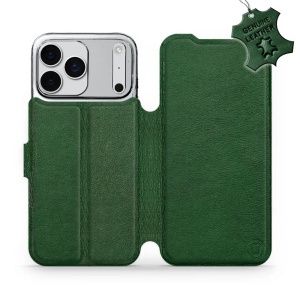 Kožené flip pouzdro Mobiwear - Apple iPhone 17 Pro Max - Zelené 