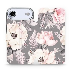 Flipové pouzdro Mobiwear - Apple iPhone Air - MX06S Květy na šedém pozadí