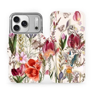Flipové pouzdro Mobiwear - Apple iPhone 17 Pro - MP01S Rozkvetlá louka