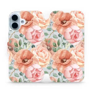 Flipové pouzdro Mobiwear - Apple iPhone 17 - MP02S Pastelové květy