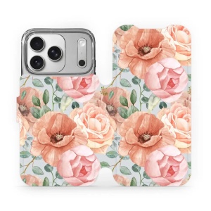 Flipové pouzdro Mobiwear - Apple iPhone 17 Pro - MP02S Pastelové květy