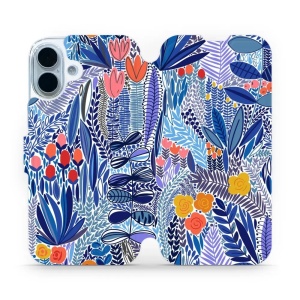 Flipové pouzdro Mobiwear - Apple iPhone 17 - MP03P Modrá květena