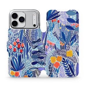 Flipové pouzdro Mobiwear - Apple iPhone 17 Pro Max - MP03P Modrá květena