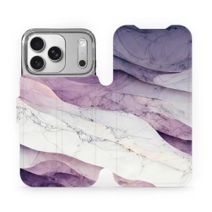 Flipové pouzdro Mobiwear - Apple iPhone 17 Pro - VP31S Bílý a fialový mramor