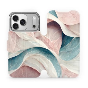 Flipové pouzdro Mobiwear - Apple iPhone 17 Pro - VP33S Růžový a zelenkavý mramor
