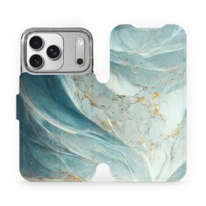 Flipové pouzdro Mobiwear - Apple iPhone 17 Pro - VP34S Zelenkavý a zlatavý mramor