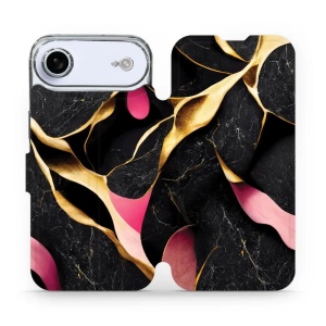 Flipové pouzdro Mobiwear - Apple iPhone Air - VP35S Černý a zlatavý mramor