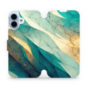 Flipové pouzdro Mobiwear - Apple iPhone 17 - VP37S Zlatavý a zelenkavý mramor