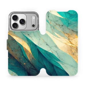 Flipové pouzdro Mobiwear - Apple iPhone 17 Pro - VP37S Zlatavý a zelenkavý mramor