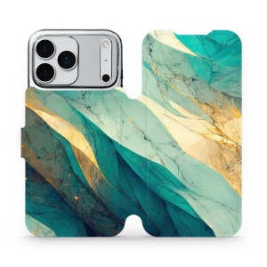 Flipové pouzdro Mobiwear - Apple iPhone 17 Pro Max - VP37S Zlatavý a zelenkavý mramor