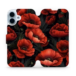 Flipové pouzdro Mobiwear - Apple iPhone 17 - VP45S Temné červené květy