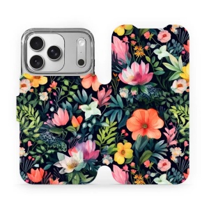 Flipové pouzdro Mobiwear - Apple iPhone 17 Pro - VP48S Pestré kvítky