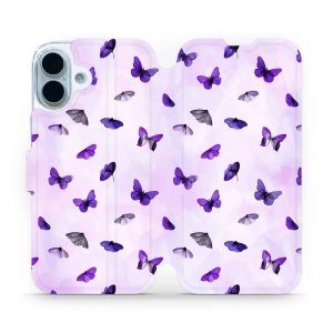 Flipové pouzdro Mobiwear - Apple iPhone 17 - VP76S Fialoví motýlci