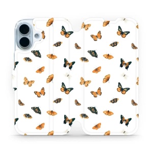Flipové pouzdro Mobiwear - Apple iPhone 17 - VP77S Oranžoví motýlci