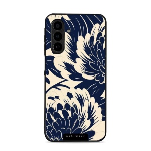 Lesklý kryt Mobiwear Glossy - Samsung Galaxy A17 / A17 5G - GA40G Modré a béžové květy