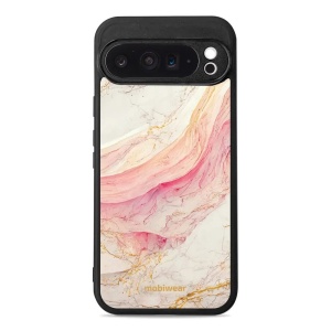 Lesklý kryt Mobiwear Glossy - Google Pixel 9 Pro XL - G027G - Růžový a zlatavý mramor