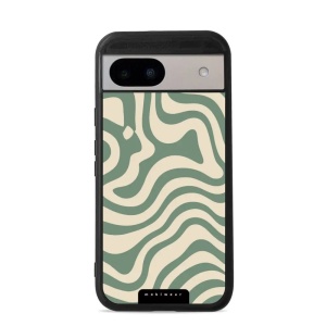 Lesklý kryt Mobiwear Glossy - Google Pixel 8A - GA57G Zelené a béžové zkrouceniny