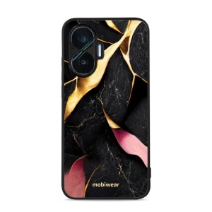 Lesklý kryt Mobiwear Glossy - Xiaomi Poco F7 - G021G Černý a zlatavý mramor