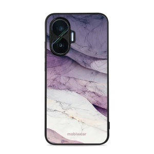 Lesklý kryt Mobiwear Glossy - Xiaomi Poco F7 - G028G - Bílý a fialový mramor