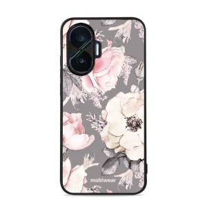 Lesklý kryt Mobiwear Glossy - Xiaomi Poco F7 - G034G - Květy na šedém pozadí