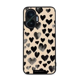 Lesklý kryt Mobiwear Glossy - Xiaomi Poco F7 - GA51G Černá srdíčka