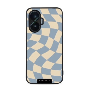 Lesklý kryt Mobiwear Glossy - Xiaomi Poco F7 - GA59G Modrá a béžová šachovnice