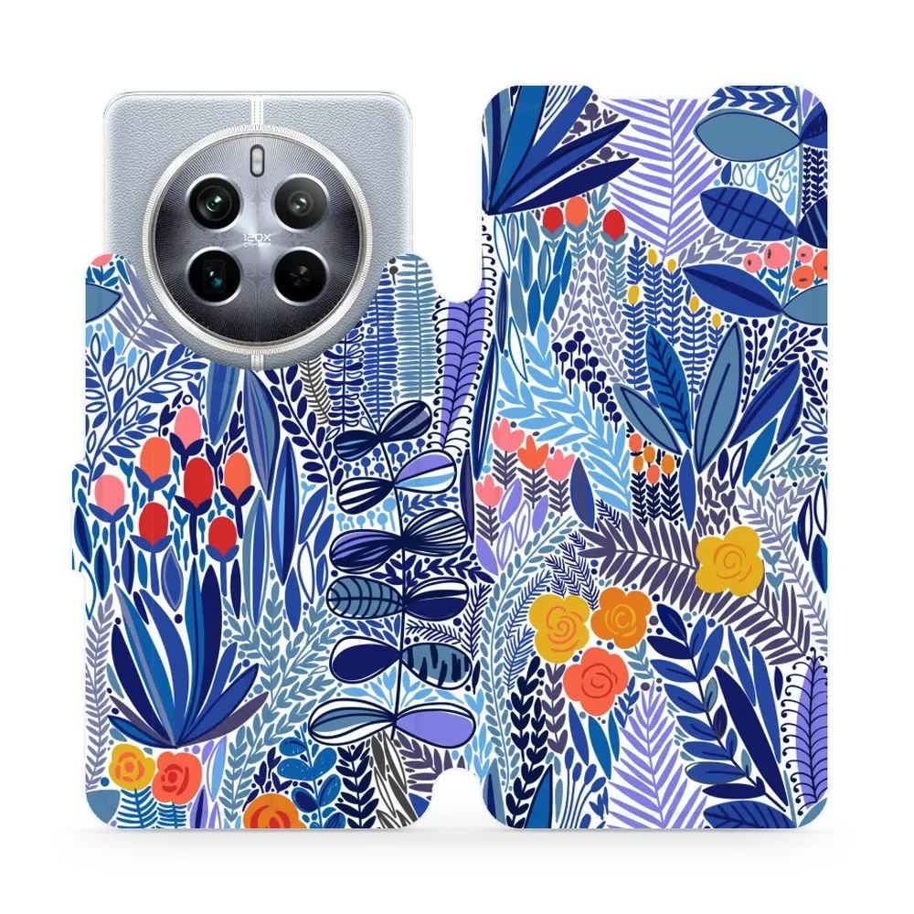 Flipové pouzdro Mobiwear - Realme 12 5G - MP03P Modrá květena