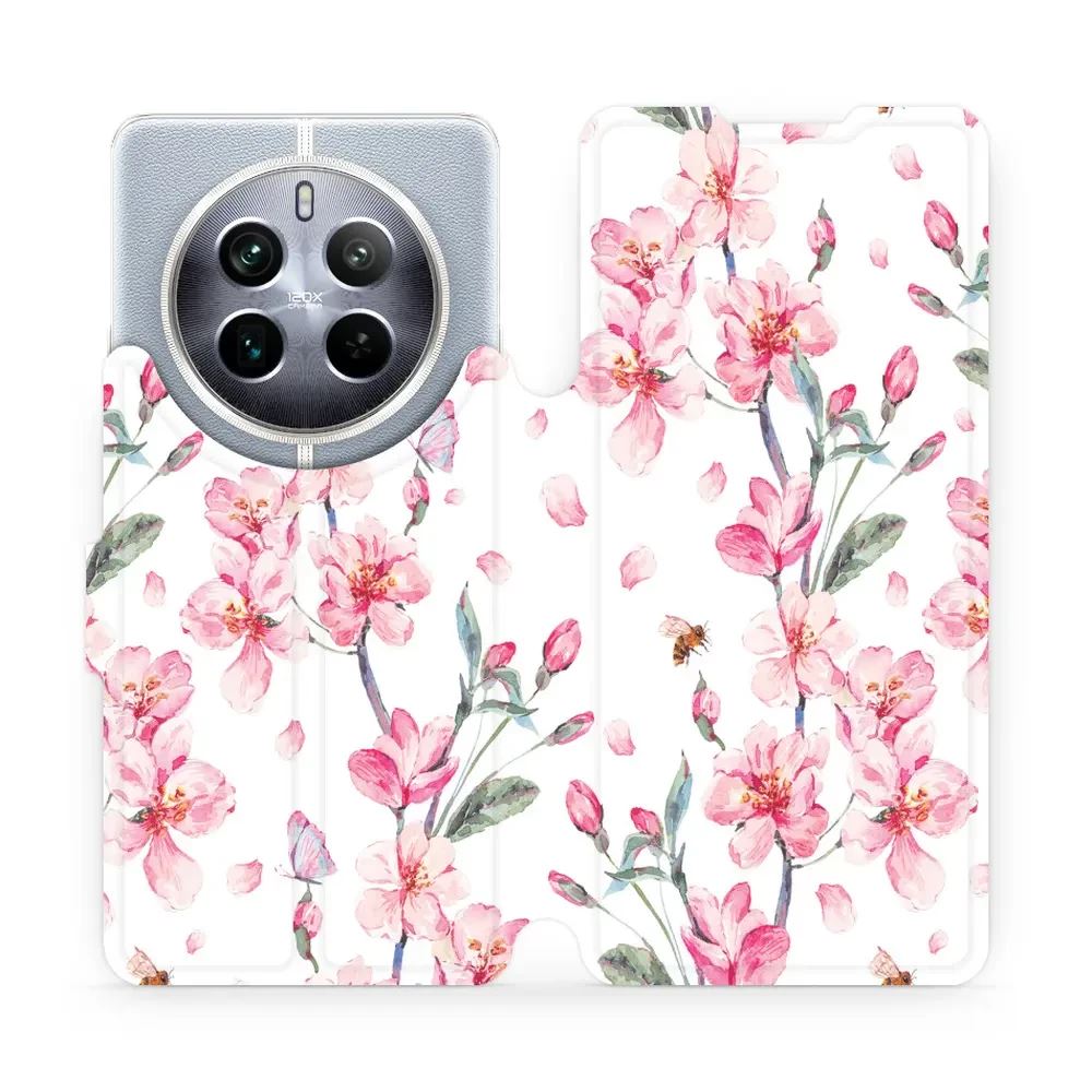 Flipové pouzdro Mobiwear - Realme 12 Pro 5G - M124S Růžové květy