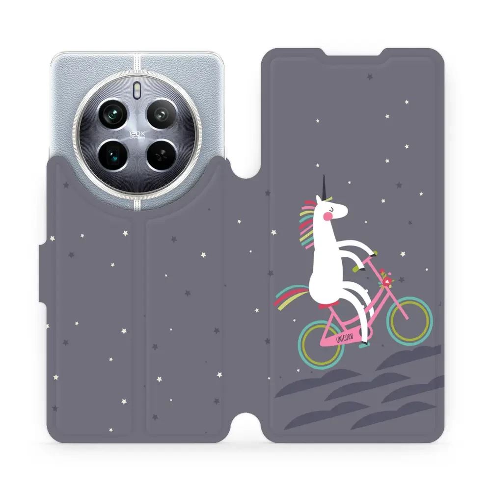 Flipové pouzdro Mobiwear - Realme 12 Pro 5G - V024P Jednorožec na kole