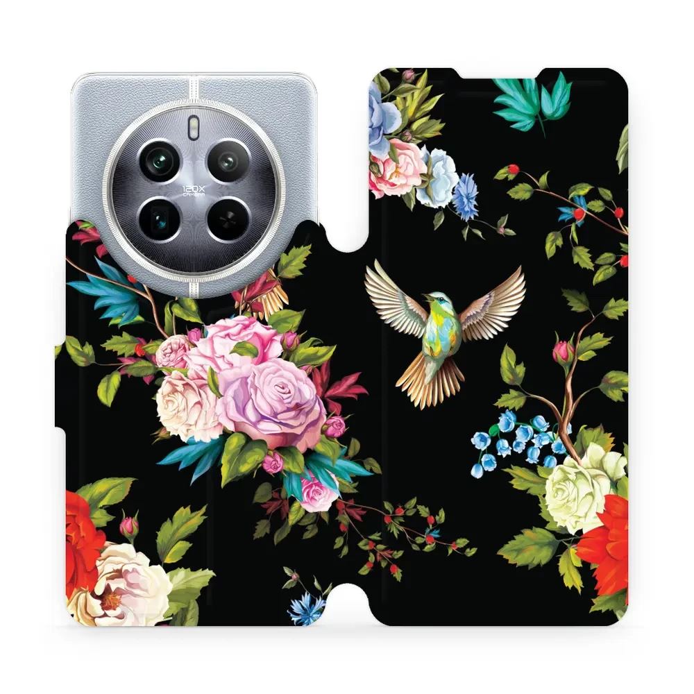 Flipové pouzdro Mobiwear - Realme 12 Pro 5G - VD09S Ptáčci a květy