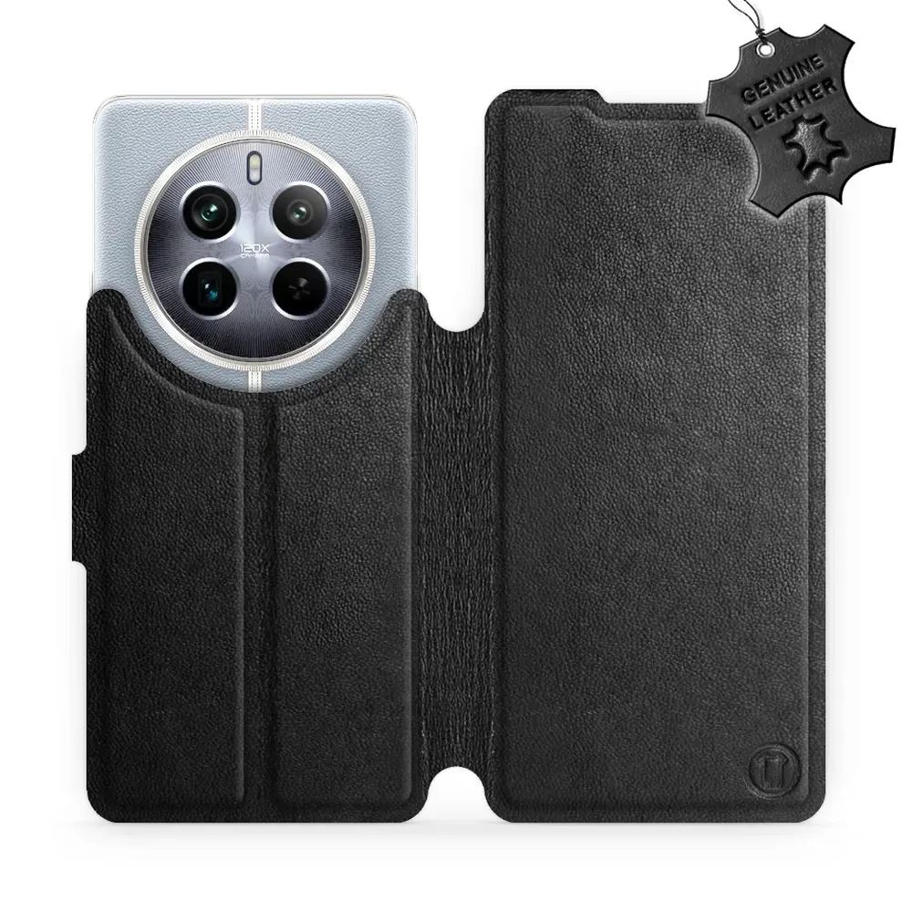 Kožené flip pouzdro Mobiwear - Realme 12 Pro 5G - Černé