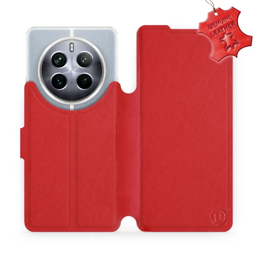 Kožené flip pouzdro Mobiwear - Realme 12 Pro 5G - Červené