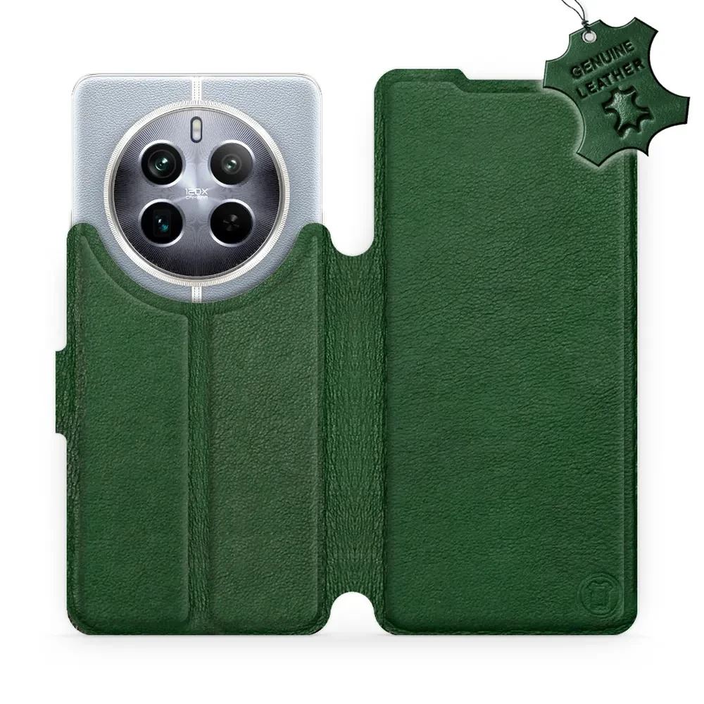 Kožené flip pouzdro Mobiwear - Realme 12 Pro 5G - Zelené