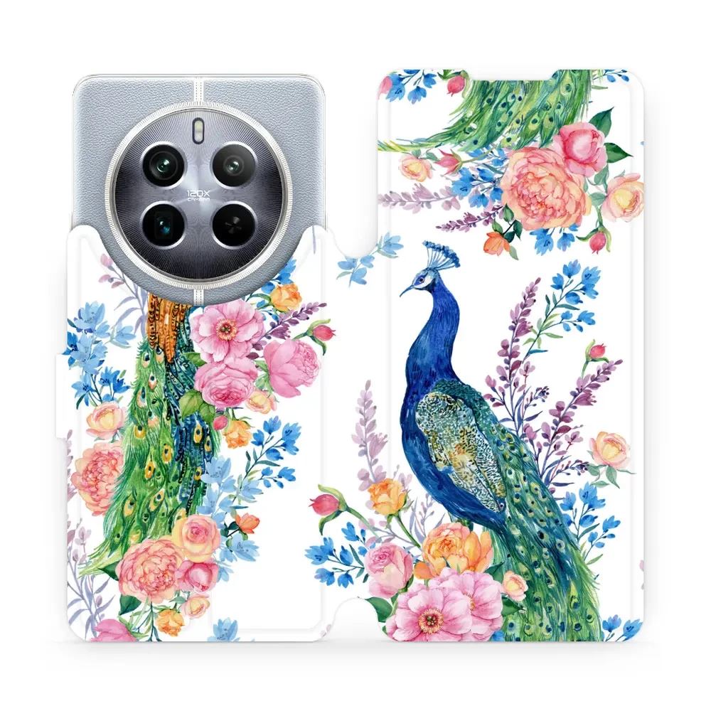Flipové pouzdro Mobiwear - Realme 12 Pro 5G - MX08S Pávi