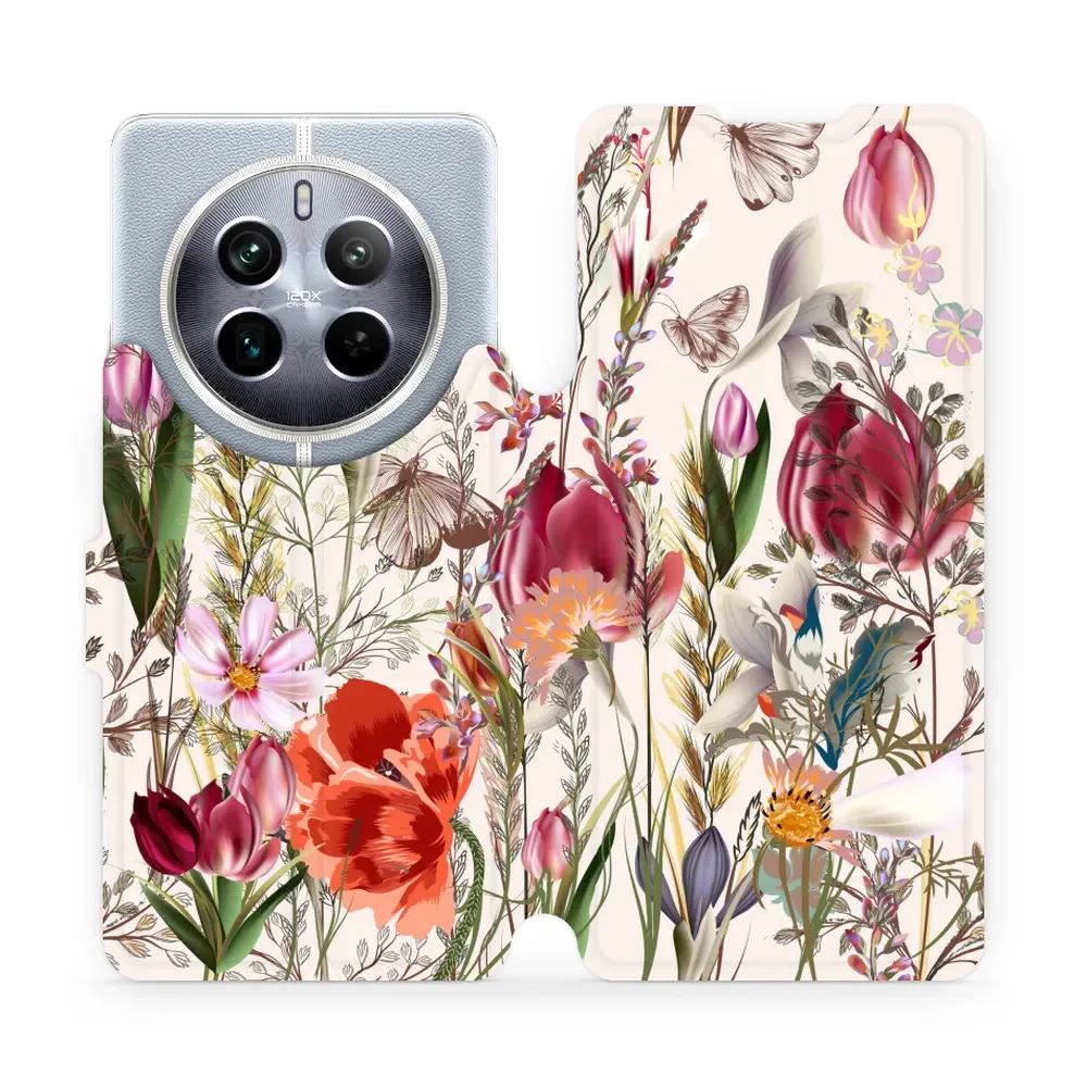 Flipové pouzdro Mobiwear - Realme 12 Pro 5G - MP01S Rozkvetlá louka