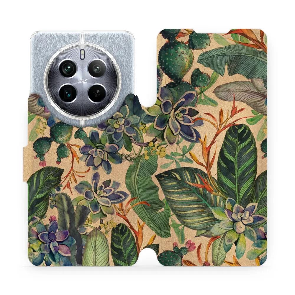 Flipové pouzdro Mobiwear - Realme 12 Pro 5G - VP05S Sukulenty