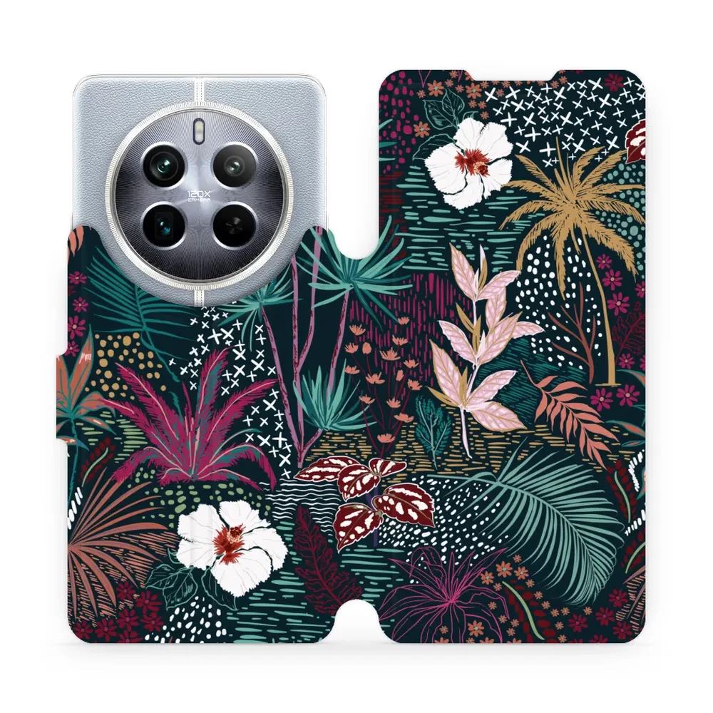 Flipové pouzdro Mobiwear - Realme 12 Pro 5G - VP13S Temná flóra