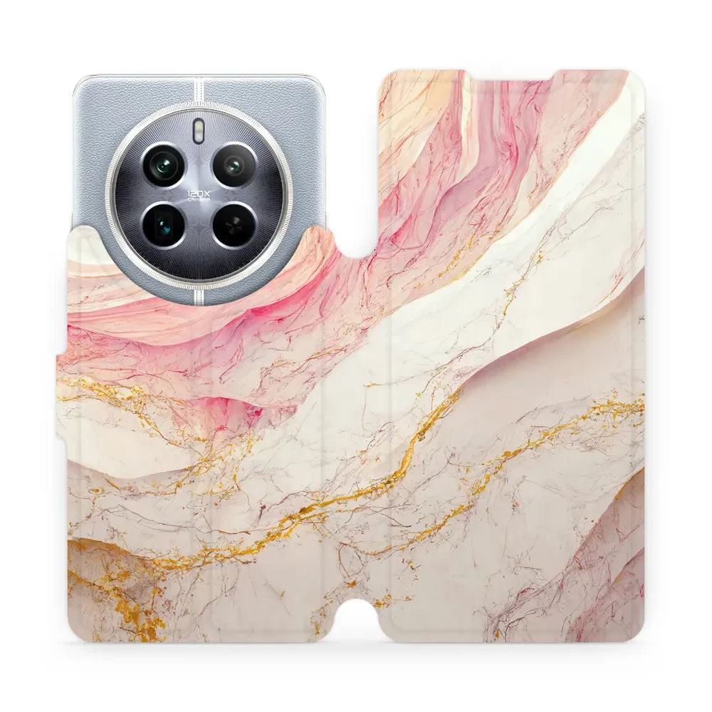 Flipové pouzdro Mobiwear - Realme 12 Pro 5G - VP32S Růžový a zlatavý mramor