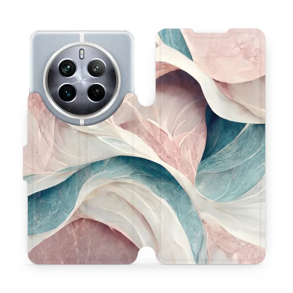Flipové pouzdro Mobiwear - Realme 12 Pro 5G - VP33S Růžový a zelenkavý mramor